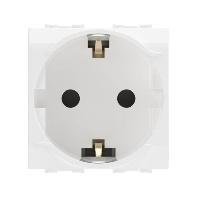Dkc 76482B Электрическая розетка  с заземлением, со шторками, белая, 2мод.