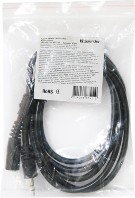 Кабель AUDIO 3.5MM 1.5M JACK02-05 87511 DEFENDER