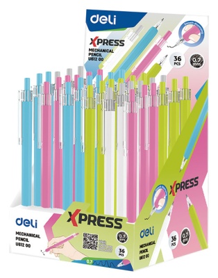 Карандаш механический Deli EU61200 0.7мм пласт. корпус ассорти