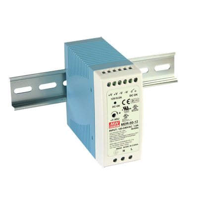 MDR-60-24 Компактный блок питания на DIN-рейку, 24В, 2,5А, 60Вт Mean Well