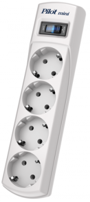 Сетевой фильтр Pilot Mini 4 розетки (евро с заземлением), 10А/2.2кВа, автомат, 10 м ZIS Pilot Mini (10 м, 4 розетки) (Pilot Mini 10M)