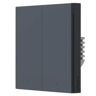 Выключатель двухклавишный без нейтрали Aqara Smart Wall Switch H1 EU (WS-EUK02 graphite)