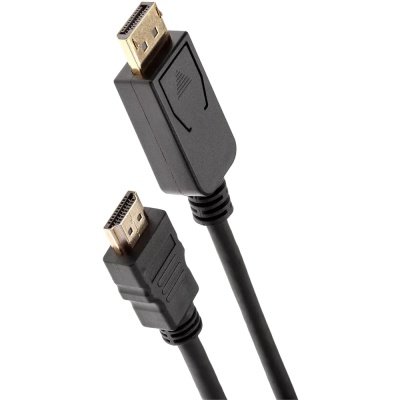 Кабель-переходник DisplayPort M-> HDMI M 4K@60Hz 1.8m iOpen (Aopen/Qust) <ACG609-1.8M> VCOM Кабель-переходник AOpen/Qust DisplayPort M/HDMI M (ACG609-1.8M)