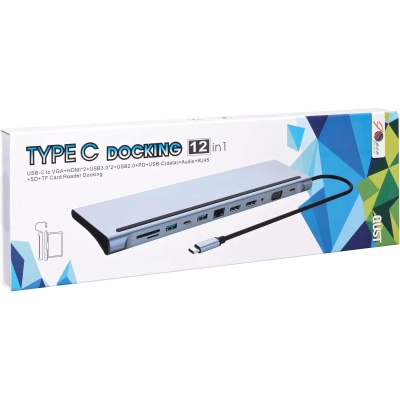 Адаптер TC--->2USB3.0+USB2.0+RJ45(100mbs)+2HDMI+VGA+PD+TypeC+TF+SD+audio, iOpen <ACU4700> VCOM Адаптер iOpen USB Type-C M/HDMI F+USB 3.0+USB 2.0 Type-AF+RJ45 VGA F+SD+USB Type-C F+TF+mini jack (ACU4700)