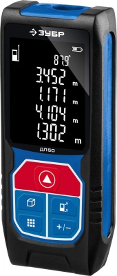 Дальномер лазерный "ДЛ-50", точность 2 мм, дальность 50м, класс защиты IP54, ЗУБР Профессионал 34925