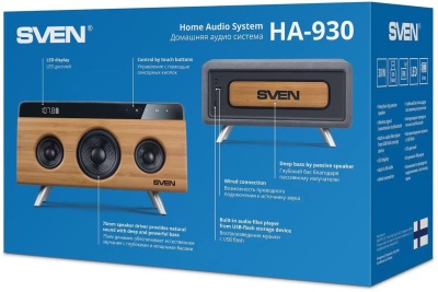 Колонка порт. Sven АС HA-930 дерево/черный 30W 1.0 BT/3.5Jack/USB 2200mAh