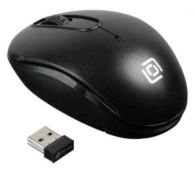 Мышь Оклик 505MW черный оптическая (1000dpi) беспроводная USB (3but)