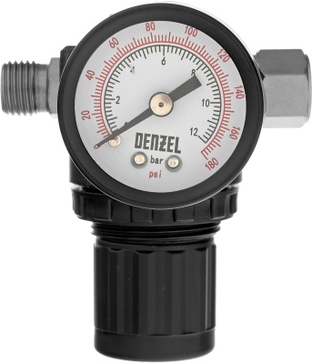 Регулятор давления с манометром Denzel R1500, 12 бар, 1/4"
