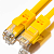 GCR Патч-корд прямой 0.5m UTP кат.5e, желтый, позолоченные контакты, 24 AWG, литой, GCR-LNC02-0.5m, ethernet high speed 1 Гбит/с, RJ45, T568B (GCR-LNC02-0.5m)