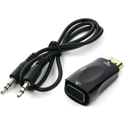 Bion Переходник HDMI - VGA + стерео-аудио, 19M/15F & miniJack 3.5mm [BXP-A-HDMI-VGA-02] без кабеля miniJack 3.5mm