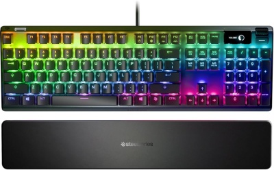 Клавиатура Steelseries Apex Pro US механическая черный USB for gamer LED (подставка для запястий)