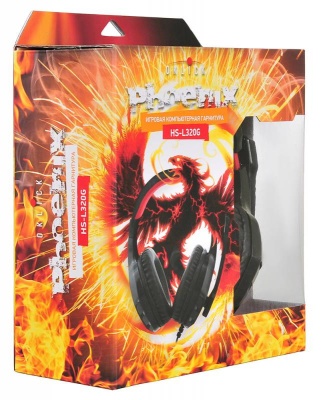 Наушники с микрофоном Оклик HS-L320G Phoenix черный 1.9м мониторные оголовье (NO-3000)