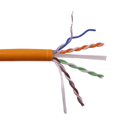 Кабель LANMASTER U/UTP, 4 пары, Кат. 6, с перегородкой, 550Mhz, LSZH, нг(A)-HF, оранжевый, 305 м