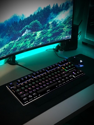 Клавиатура SunWind SW-K900G механическая черный USB Multimedia for gamer LED