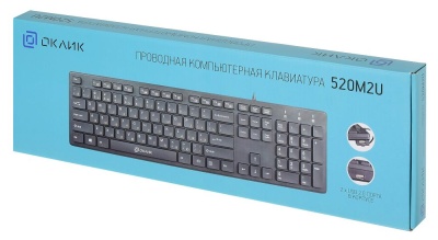 Клавиатура Оклик 520M2U черный/черный USB slim Multimedia