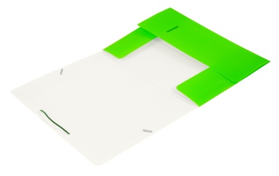 Папка на резинке Бюрократ Double Neon DNE510LETT A4 пластик кор.30мм 0.5мм салатовый