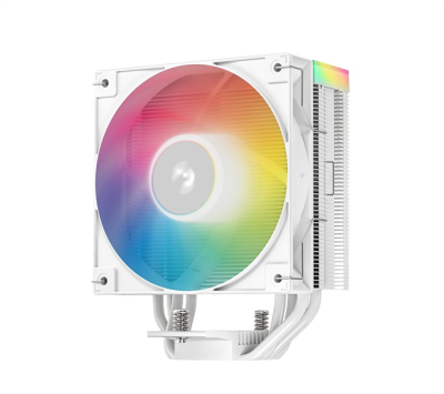 Кулер для процессора DEEPCOOL AG400 WH ARGB V2 LGA1851/1700/1200/115X/AM5/AM4 (18шт/кор, TDP 220W, PWM, ARGB Fan 120mm, 4 тепл. трубки, белый) RET