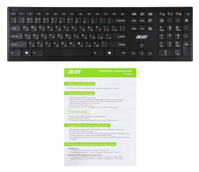 Клавиатура Acer OKR010 черный USB беспроводная slim Multimedia