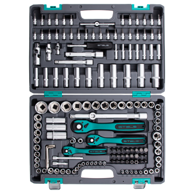 Набор инструментов, 1/4, 3/8, 1/2, Cr-V, S2, усиленный кейс, 151 предмет