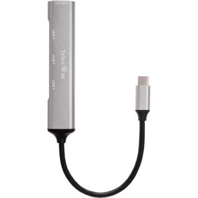 Переходник USB 3.1 Type-C-->USB3.0+3 USB2.0, Aluminum Shell, 0.2м Telecom <TA308C> VCOM Мультифункциональный хаб Telecom USB 3.1 Type C M/USB 3.0 F/3 x USB 2.0 F (TA308C)