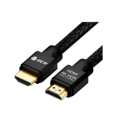 GCR Кабель 3.0m HDMI версия 2.0, HDR 4:2:2, Ultra HD, 4K 60 fps 60Hz/5K*30Hz, 3D, AUDIO, 18.0 Гбит/с, 28/28 AWG, OD7.8mm, тройной экран, черный нейлон, AL корпус черный, GCR-52190