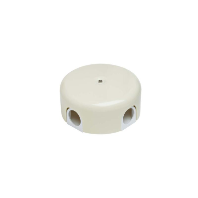 Коробка распределительная d78мм ЛИЗЕТТА (в компл. 4 кабельных ввода) ABS-пластик сл. кость Bironi B1