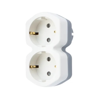 REXANT 11-1087 Двойник электрический 16 А с заземлением и защитными шторками, белый