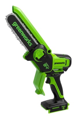 GreenWorks GD24CSMNX Цепная мини пила аккумуляторная, 24V, 15см, бесщеточная, без АКБ и ЗУ [2008707]
