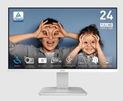Монитор MSI 23,8" PRO MP2412W, 16:9, IPS, FHD, 1ms, 250cd, 100Hz, HDMI, DP