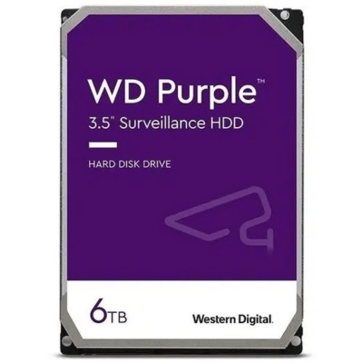 Western Digital HDD SATA  6Tb Purple WD64PURZ, IntelliPower, 256MB buffer (DV-Digital Video), 1 year