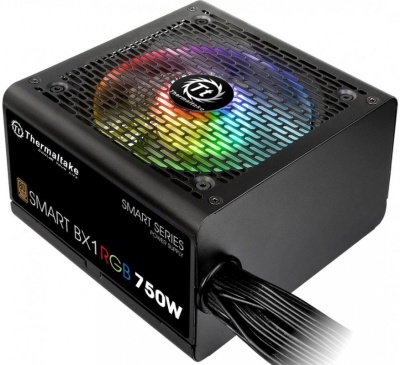 Блок питания Thermaltake ATX 750W Smart BX1 RGB 80+ bronze (24+4+4pin) APFC 120mm fan color LED 8xSATA RTL