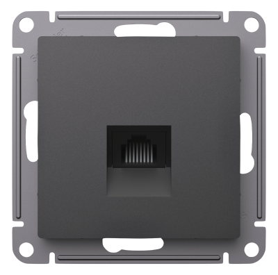 ATLASDESIGN РОЗЕТКА компьютерная RJ45, кат. 5Е, механизм, БАЗАЛЬТ
