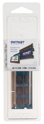 Модуль памяти SODIMM DDR3 4GB Patriot PSD34G13332S PC3-10600 1333MHz CL9 1.5V RTL