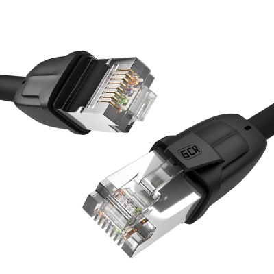 GCR Патч-корд PROF кат.8 ethernet  30.0m F/FTP,  RJ45, CU, 26 AWG, литой, прямой, черный, экранированные коннекторы, GCR-52354 Greenconnect RJ45(m) - RJ45(m) Cat. 8 F/FTP LSZH 30м (GCR-52354)