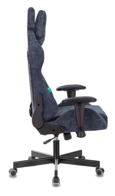 Кресло игровое Бюрократ VIKING KNIGHT Fabric синий Light-27 с подголов. крестовина металл