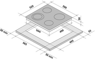 Варочная поверхность Krona ORSA 60 BL/S черный