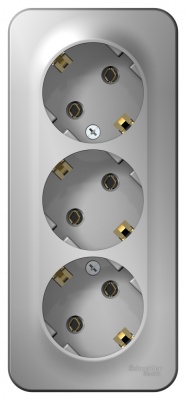 Systeme electric BLNRA010313 BLANCA О/У РОЗЕТКА 3-я с заземлением без штор. ИЗОЛ.ПЛ.,16А, 250В, АЛЮМИНИЙ