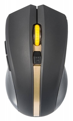 Мышь Оклик 495MW черный/золотистый оптическая (1600dpi) беспроводная USB (6but)
