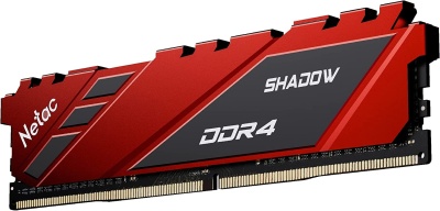 Память DIMM DDR4 16Gb PC21300 2666MHz CL19 Netac Shadow red с радиатором (NTSDD4P26SP-16R)