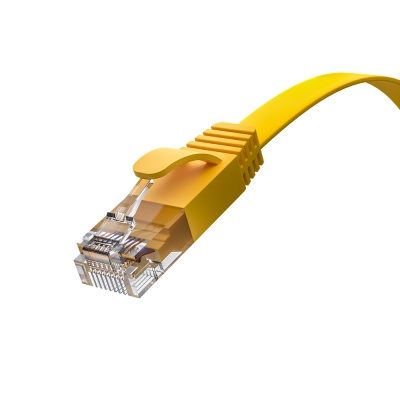 GCR Патч-корд PROF плоский прямой 2.0m, UTP медь кат.6, желтый, 30 AWG, ethernet high speed 10 Гбит/с, RJ45, T568B, GCR-52827 Greenconnect RJ45(m) - RJ45(m) Cat. 7 F/FTP LSZH 2м (GCR-52827)