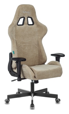 Кресло игровое Бюрократ VIKING KNIGHT Fabric песочный Light-21 с подголов. крестовина металл