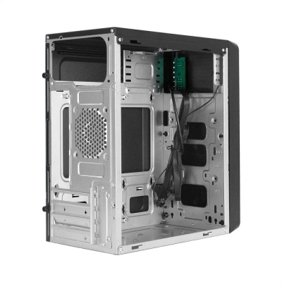 Exegate EX296165RUS Корпус Minitower ExeGate mEVO-7805 (mATX, без БП, 2*USB+1*USB3.0, аудио, черный, с 2*RGB подсветкой)