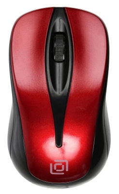 Мышь Оклик 675MW черный/красный оптическая (800dpi) беспроводная USB (2but)