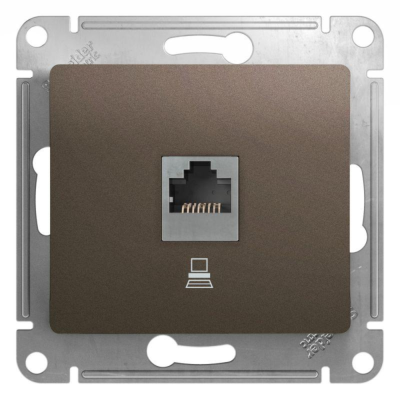 Systeme electric GSL000881K GLOSSA РОЗЕТКА компьютерная RJ45 кат.5E, ШОКОЛАД