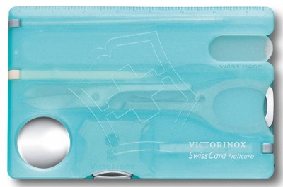 Швейцарская карта Victorinox SwissCard Nailcare (0.7240.T21) бирюзовый полупрозрачный коробка подарочная