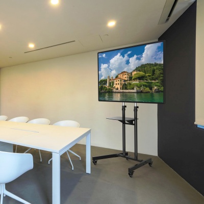 Стойка для телевизора Cactus CS-ST31, 37-75", напольный, мобильный,  черный  [cs-st31bk]