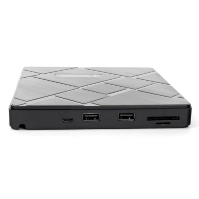 Внешний DVD-привод Gembird DVD-USB-04 USB 3.0 со встроенным кардридером и хабом пластик, черный (271668)