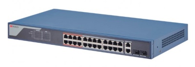 L2 Смарт-управляемый 24 10/100M RJ45 PoE-порт 2 1000M комбо-порт 802.3af/at бюджет PoE 370Вт поддержка режима передачи до 300м визуализированная топология управления(Hik-Central/iVMS 4200/Hik-ProConnec) контроль статуса сети уведомление тревог в реальном 