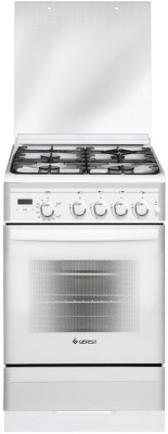 Плита Газовая Gefest ПГ 5300-03 0040 белый (стеклянная крышка) реш.чугун