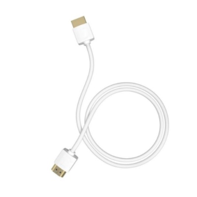 GCR Кабель SLIM 0.2m HDMI 2.0, белый, OD3.8mm, HDR 4:2:2, Ultra HD, 4K 60 fps 60Hz, 3D, AUDIO, 18.0 Гбит/с, 30/30 AWG, GCR-53211